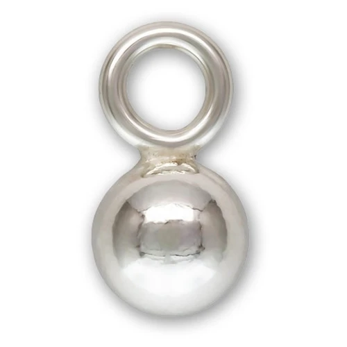 925 Sterling Silver Ball charms 3 mm x4