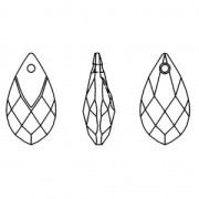 Crystal pear pendant with metalized top 6565 18 mm Aquamarine / Light Chrome x1