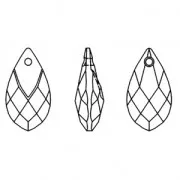 Crystal pear pendant with metalized top 6565 18 mm Aquamarine / Light Chrome x1