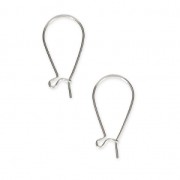 Metal earrings 23 mm Silver Tone x2