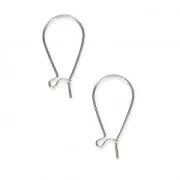 Metal earrings 23 mm Silver Tone x2