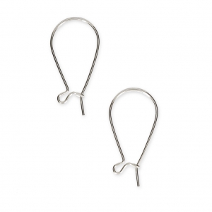 Metal earrings 23 mm Silver Tone x2