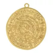 Medal pendant Phaistos Disc 28 mm fine Gold plated x1