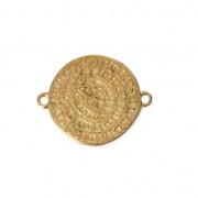 Spacer 2 loops Phaistos Disc 25x20 mm Gold Tone x1|raw }}