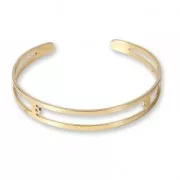 Bracelet Eco en laiton spécial pour perles de 4 mm - 9x150 mm Gold Tone x1