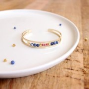 Bracelet Eco en laiton spécial pour perles de 4 mm - 9x150 mm Rhodium x1