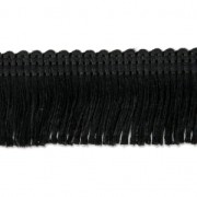 Fringed galon to customize shoes and clothes 25 mm Black x1m|raw }}