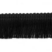 Fringed galon to customize shoes and clothes 25 mm Black x1m