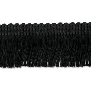 Fringed galon to customize shoes and clothes 25 mm Black x1m