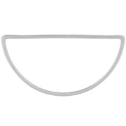 Spacer for beadweaving - half-moon 30x15 mm - Silver tone x1|raw }}