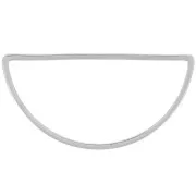 Spacer for beadweaving - half-moon 30x15 mm - Silver tone x1