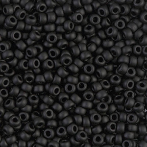 Miyuki 11/0 Seed beads 401F - Black Matte x 100 g