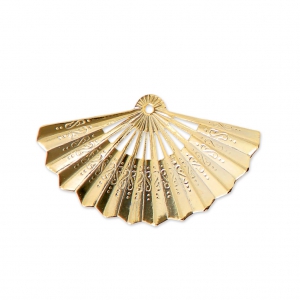 Fan pendant with an open loop on the back 21x34 mm fine Gold plated x1