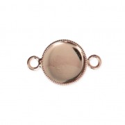 Spacer setting for flat back round cabochon 10 mm Rose Gold Tone x4|raw }}
