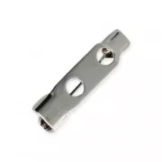 Brooch base 15.5mm Rhodium Tone x1