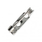 Brooch base 15.5mm Rhodium Tone x1