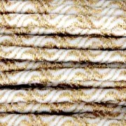 Elastic cord with waves patterns and metallic effect 3 mm Gold/White x 1 m