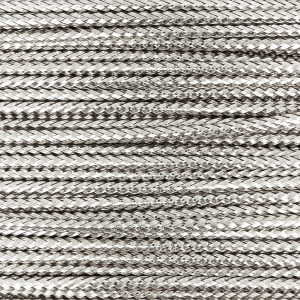 Cotton yarn with lurex 1 mm Silver Tone x 1 m