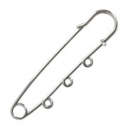Kilt pin with 3 loops to decorate 76 mm Rhodium Tone x1|raw }}