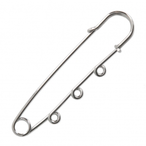 Kilt pin with 3 loops to decorate 76 mm Rhodium Tone x1