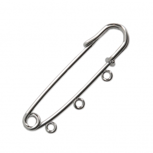 Kilt pin with 3 loops to decorate 50 mm Rhodium Tone x1