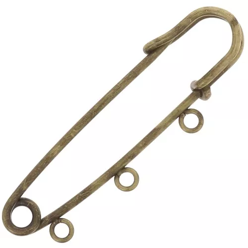 Kilt pin with 3 loops to decorate 50 mm Bronze Tone x1 - Perles & Co