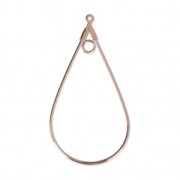 Single hoop drop earrings 45x23 mm Rose Gold x2|raw }}