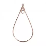 Single hoop drop earrings 45x23 mm Rose Gold x2