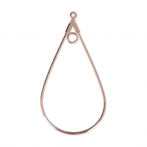 Single hoop drop earrings 45x23 mm Rose Gold x2