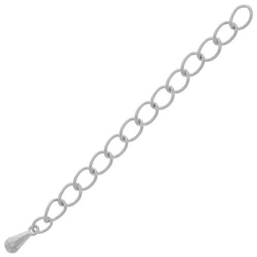 Extension chain up 50 to 60 mm - Rhodium Tone x1