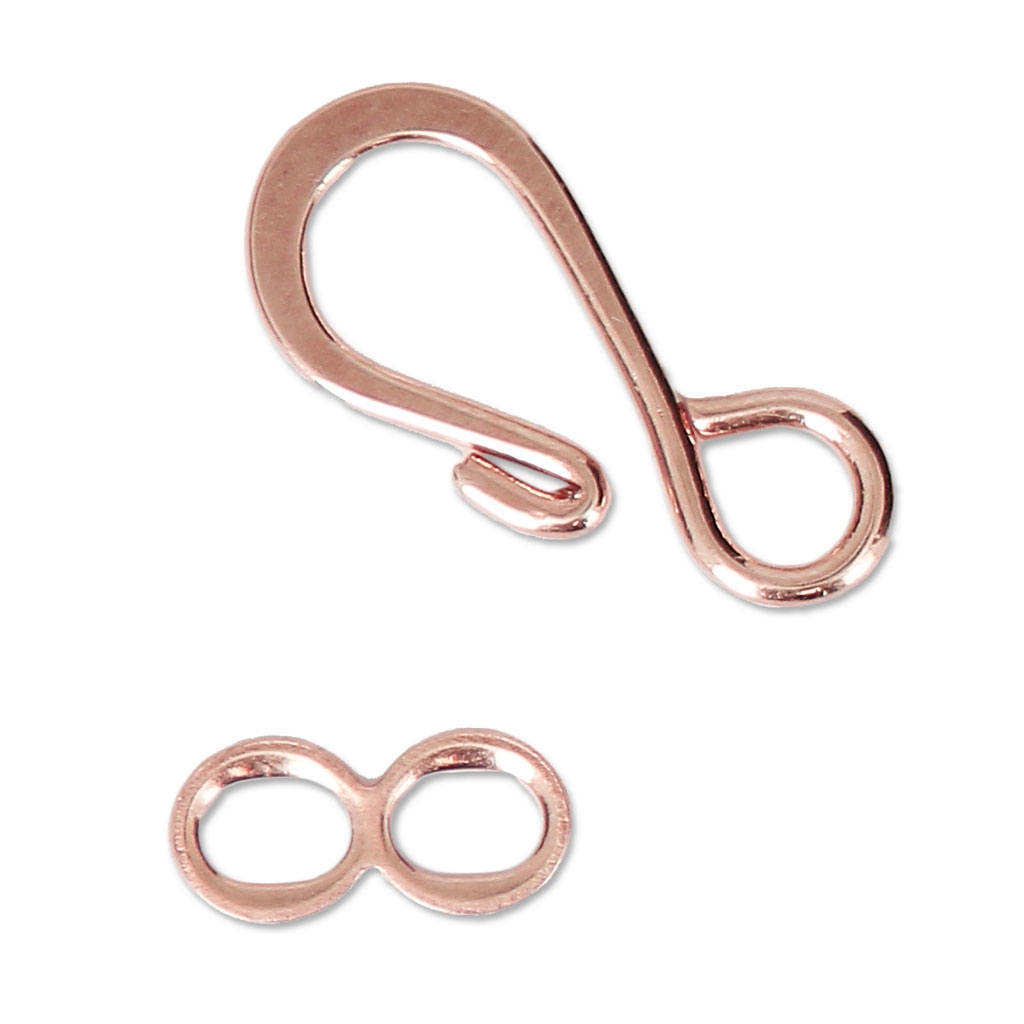 Clasp hookandeye 19 mm Rose Gold Tone x5 Perles & Co