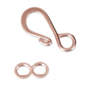 Clasp - hook-and-eye 19 mm Rose Gold Tone x5|raw }}