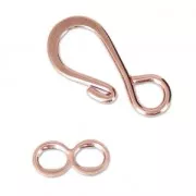 Clasp - hook-and-eye 19 mm Rose Gold Tone x5