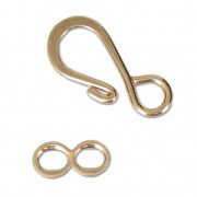 Clasp - hook-and-eye 19 mm Fine Gold plated  x5