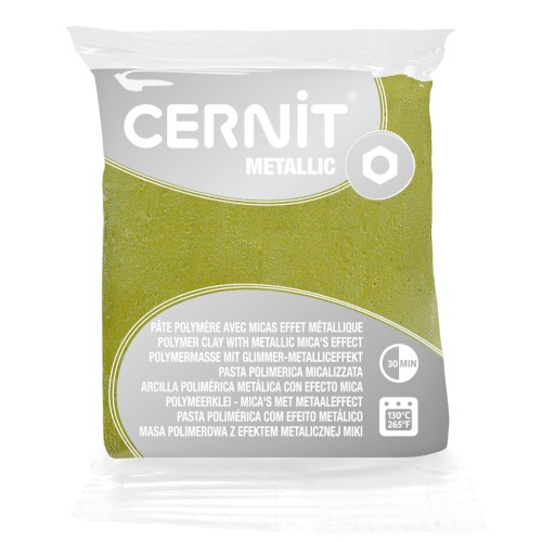 Cernit Polymer clay with metallic mica's effect 56gr Green Gold x1