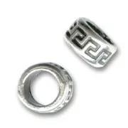ring spacer beads 9x4mm Antique Silver Plating x5