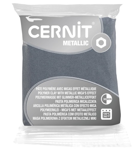 Cernit Polymer clay with metallic mica's effect 56gr Silver x1