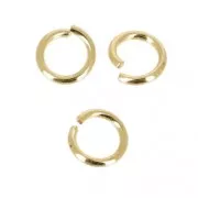 Round jumprings open 5x0.8 mm Gilded with fine 24K x25
