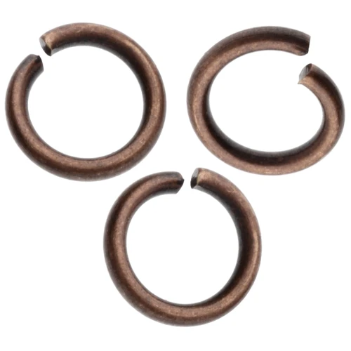Round open rings 5x0.8 mm - Aged copper x25