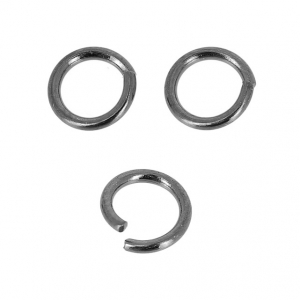 Round metal jumprings open 5x0.8 mm Black Nickel x25