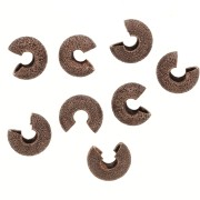 5.5 mm Diamond-Cut Crimp Beads - Antique Copper x50