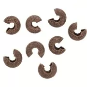 Crimp covers 5.5 mm Diamond effect Antique Copper tone x50