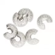 Crimp covers 5.5 mm Diamond effect Fine silver plating x50
