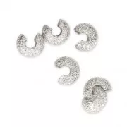 Crimp covers 4 mm Diamond effect Fine silver plating x50