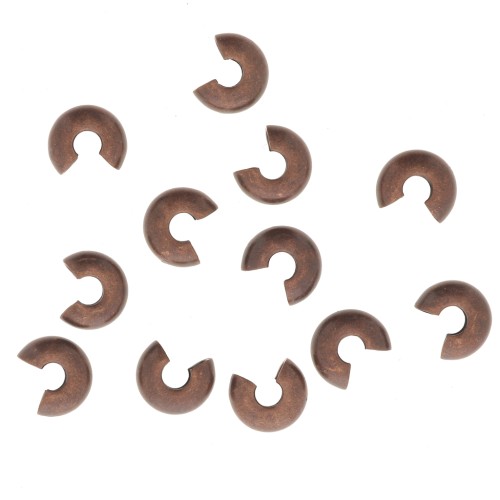 Crimp covers 4 mm Antique Copper Tone x50