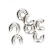 Crimp covers 4 mm Fine silver plating x50