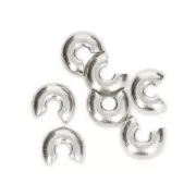 Crimp covers 4 mm Fine silver plating x50