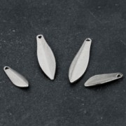 Drop-shaped sequins 19.5 mm Fine silver plating x4