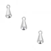 Charms drop 7 mm Fine silver plating x20
