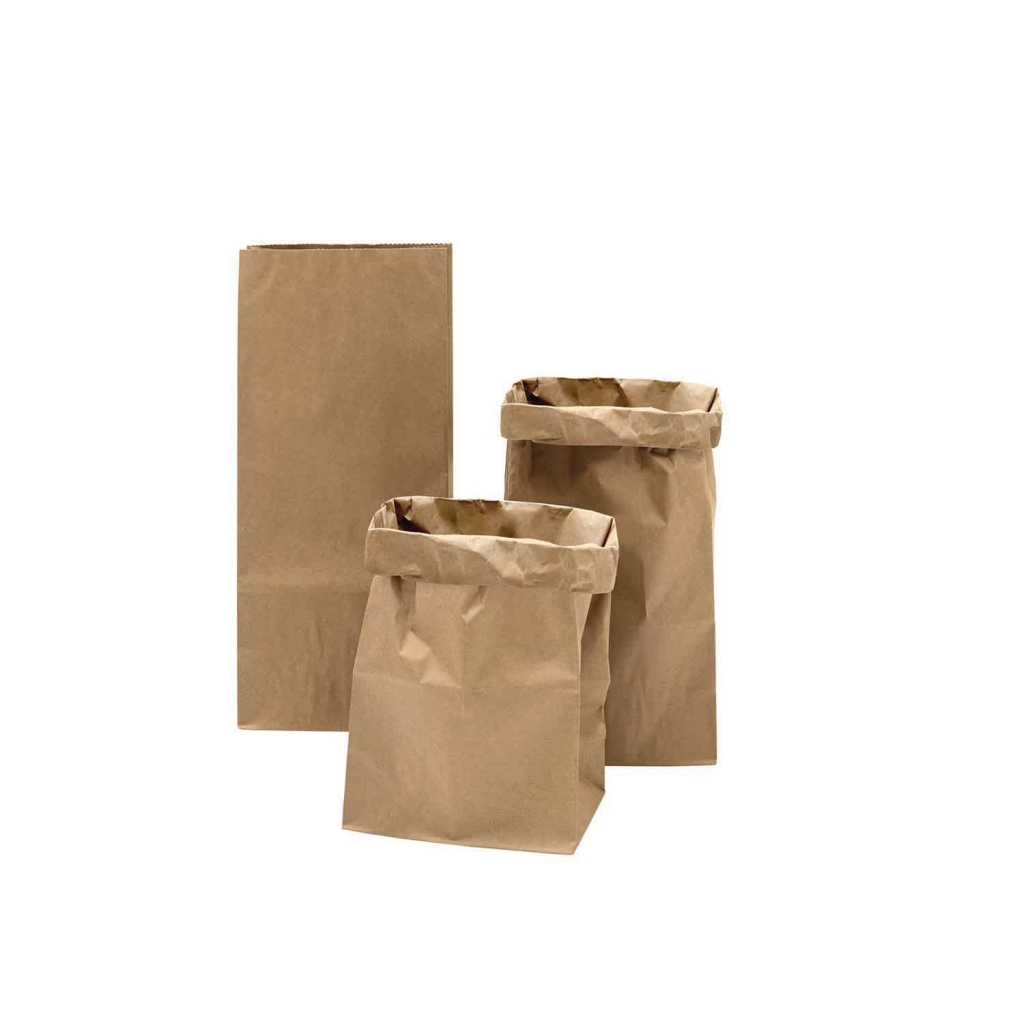Paper bags with flat bottom - 410x180x120 mm - Kraft x3 - Perles & Co